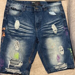Switch Stylish Distressed Denim Shorts for Men size 40